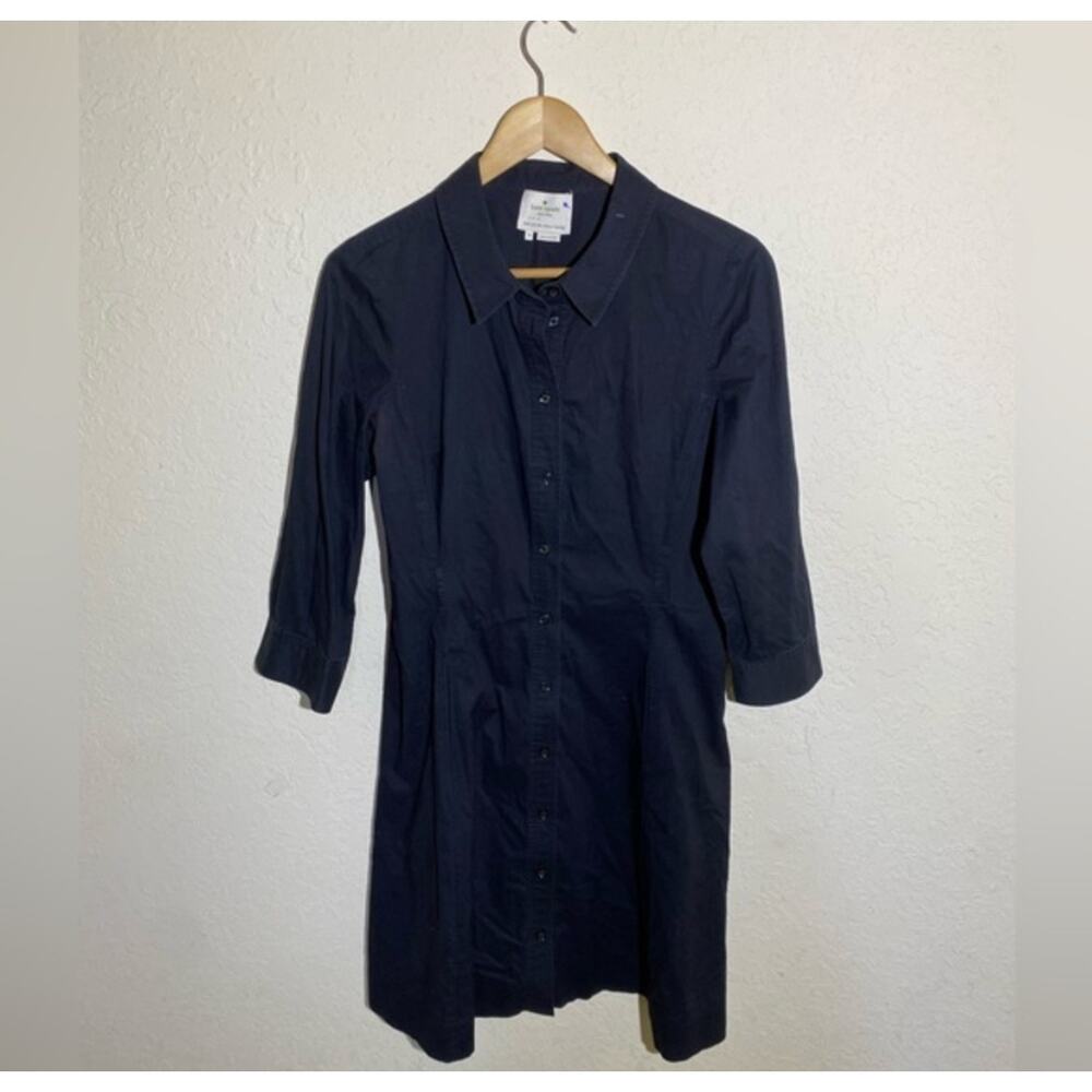 Kate Spade Black Button Up Look For The Silver Lining Mid Sleeve‎ Dress
